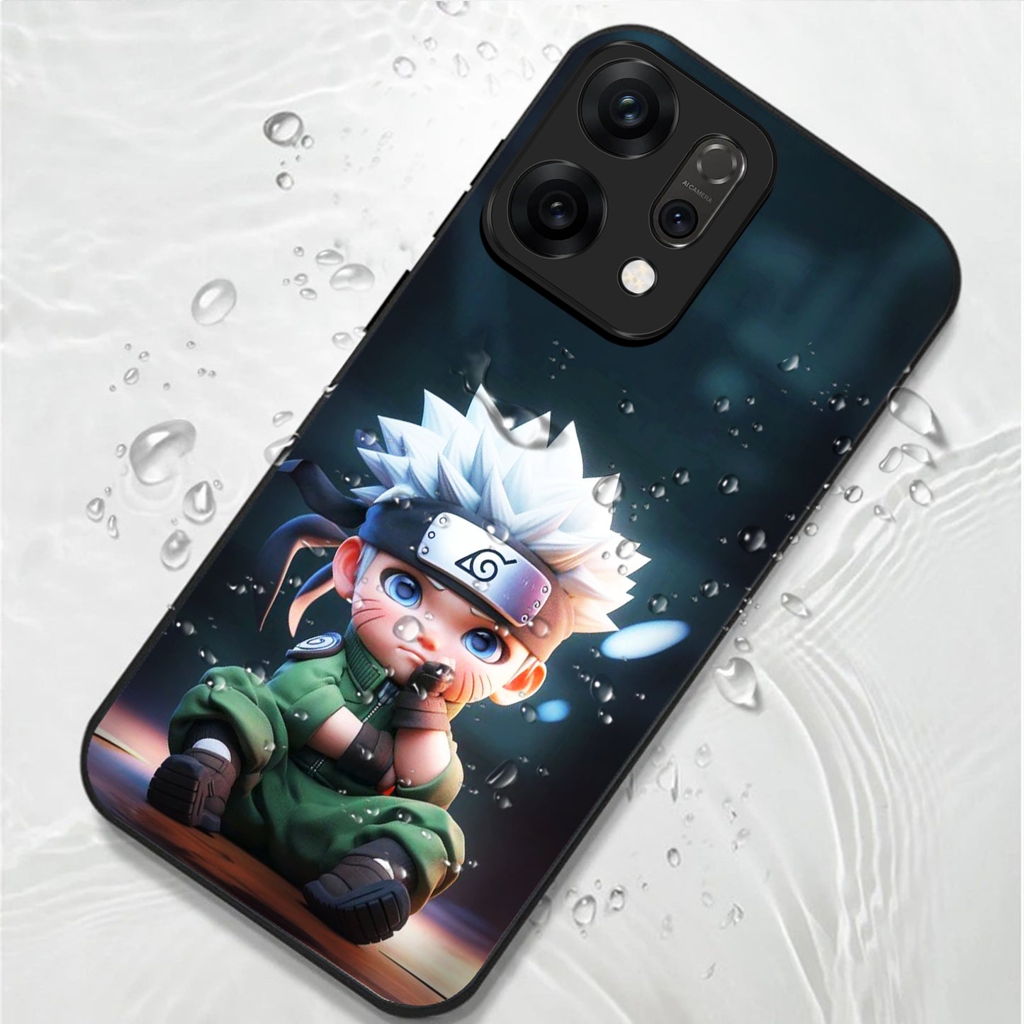 Oppo Reno 14 5G Premium Acrylic Shockproof Glass Back Case (Small Kakashi)