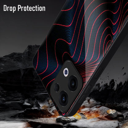 Oppo Reno 13 5G Premium Acrylic Shockproof Glass Back Case (Neon Waves)