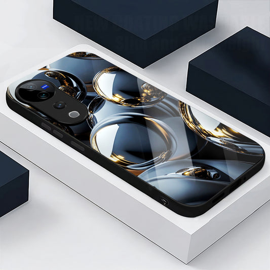 Vivo V40 Pro 5G Premium Acrylic Shockproof Glass Back Case (Mirror Spheres)