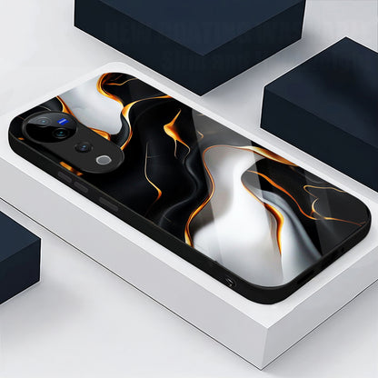 Vivo V40 Pro 5G Premium Acrylic Shockproof Glass Back Case (Lava Veins)