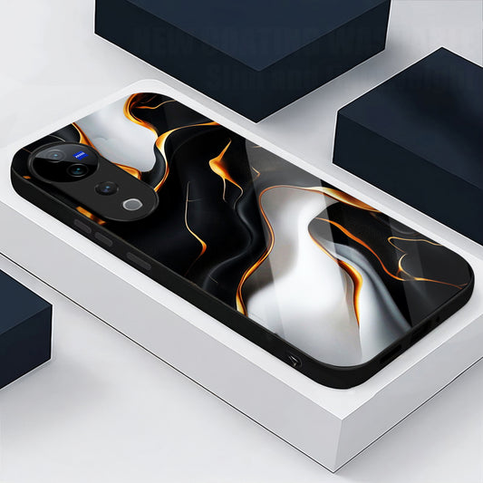 Vivo V40 Pro 5G Premium Acrylic Shockproof Glass Back Case (Lava Veins)