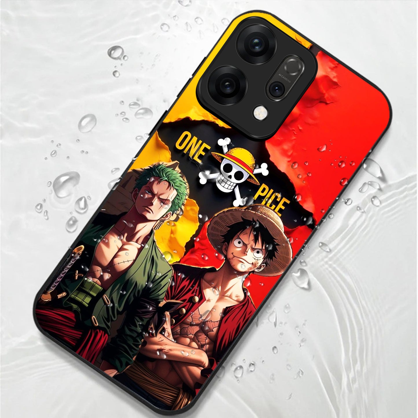 Oppo Reno 14 5G Premium Acrylic Shockproof Glass Back Case (Luffy & Zoro)