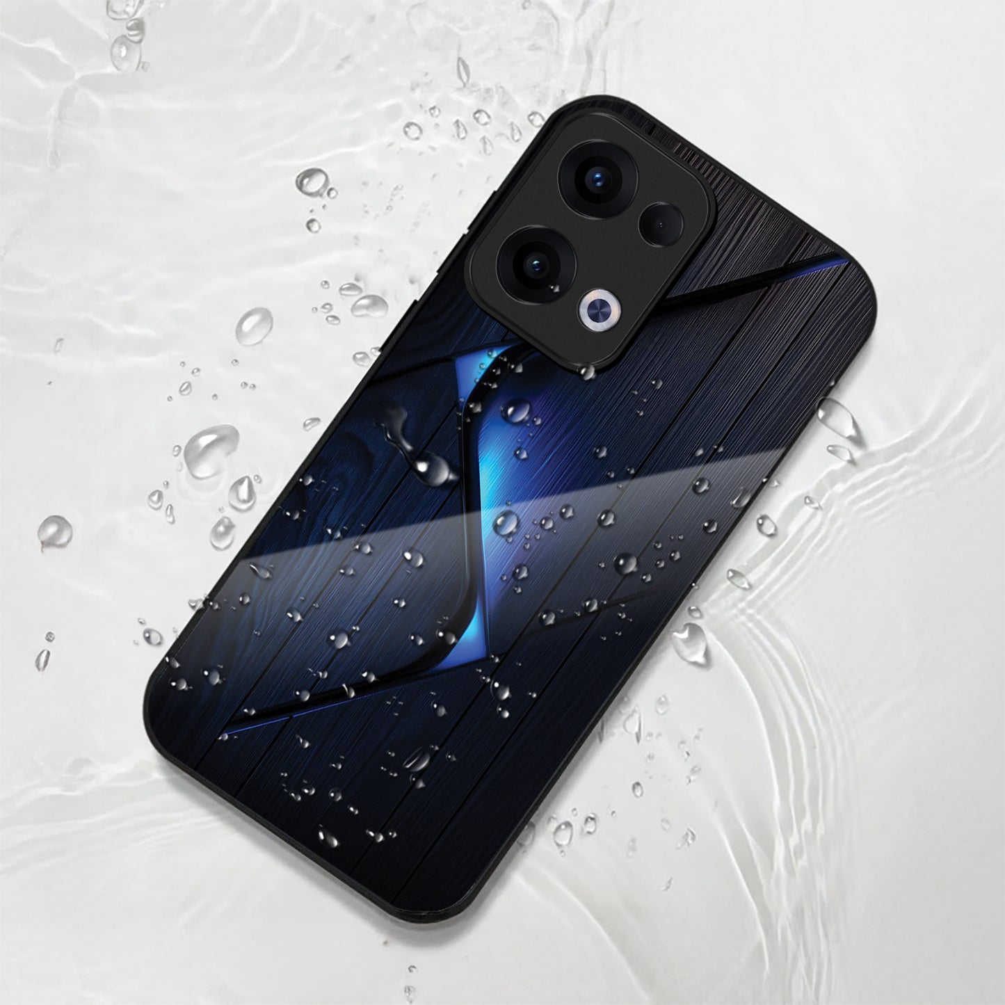 Oppo Reno 13 5G Premium Acrylic Shockproof Glass Back Case ( Blue Gradient )