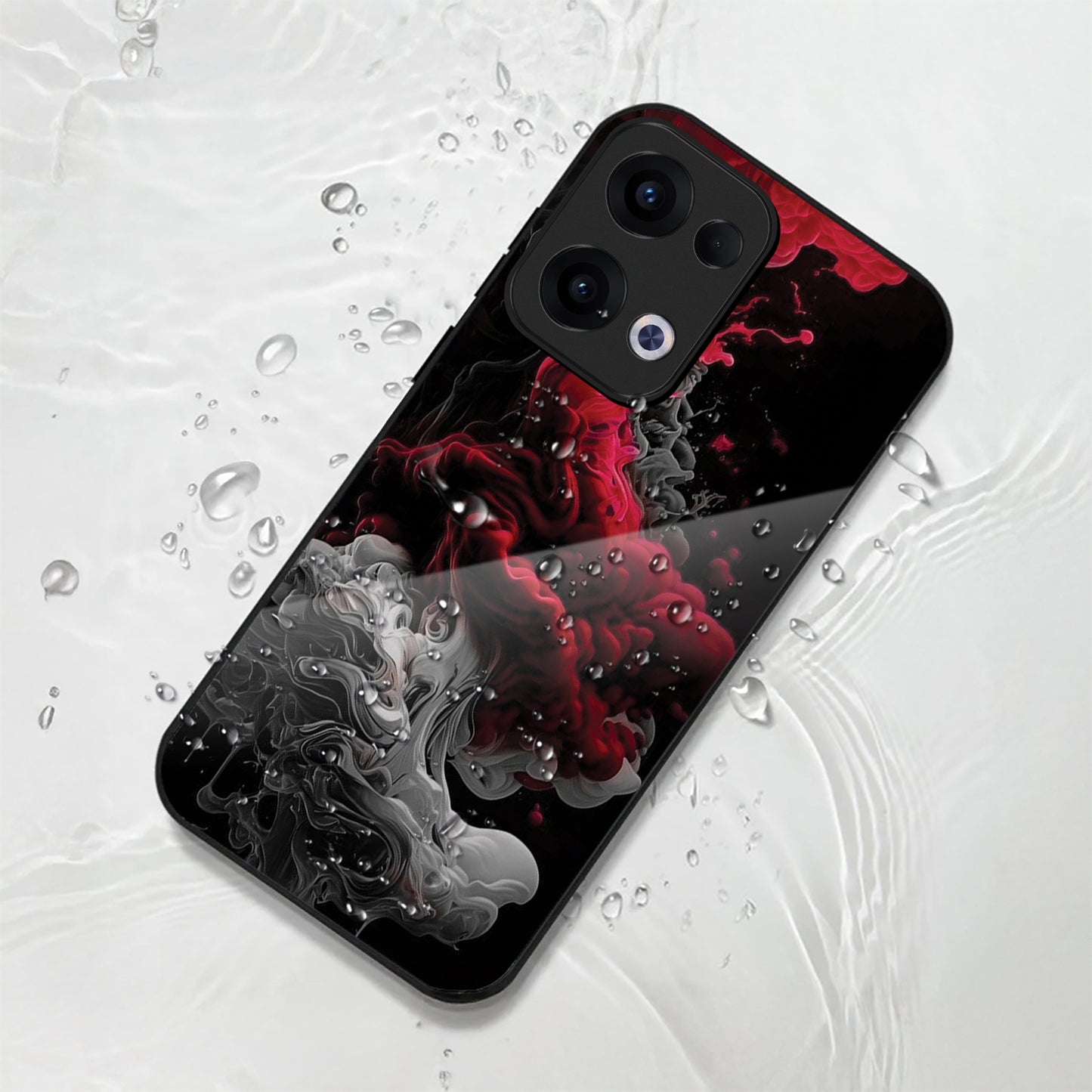 Oppo Reno 13 5G Premium Acrylic Shockproof Glass Back Case ( Infernal Drift )