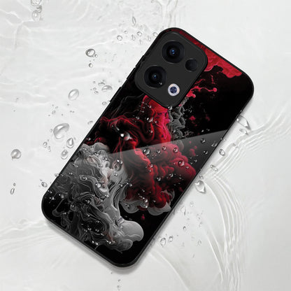 Oppo Reno 13 5G Premium Acrylic Shockproof Glass Back Case ( Infernal Drift )