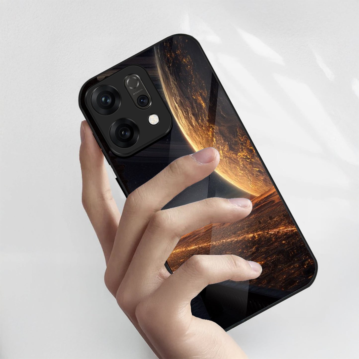 Oppo Reno 14 5G Premium Acrylic Shockproof Glass Back Case (Aurion)
