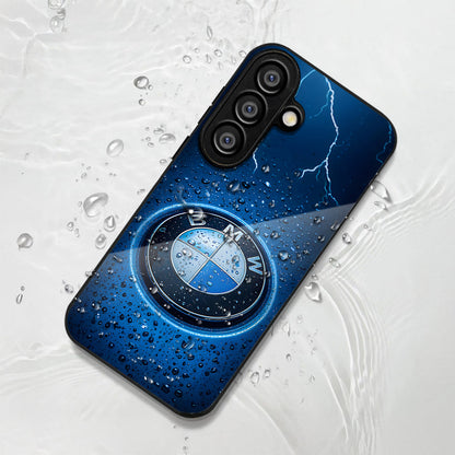 Samsung Galaxy A36 Premium Acrylic Shockproof Glass Back Case (Lightning Badge)