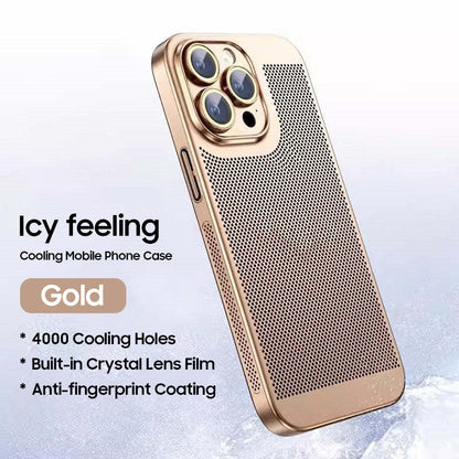 New Popular Mesh Red Electroplated Precision Heat Dissipation iPhone Case