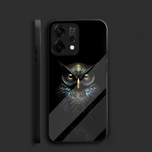 Oppo Reno 14 5G Premium Acrylic Shockproof Glass Back Case (Midnight Owl)