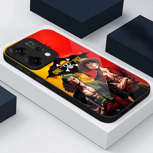 Oppo Reno 14 5G Premium Acrylic Shockproof Glass Back Case (Luffy & Zoro)