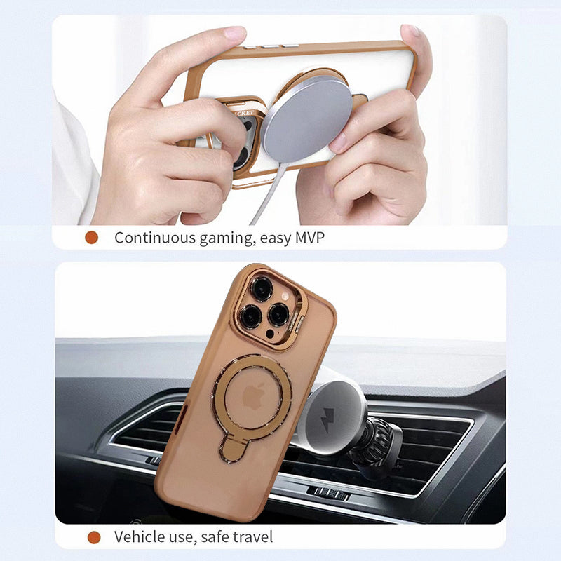 Golden Circle Magnetic With Camera Lens Rings iPhone Case