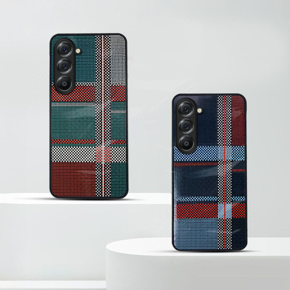 Samsung Galaxy A36 Luxury Grid Pattern Glass Back Shockproof Case