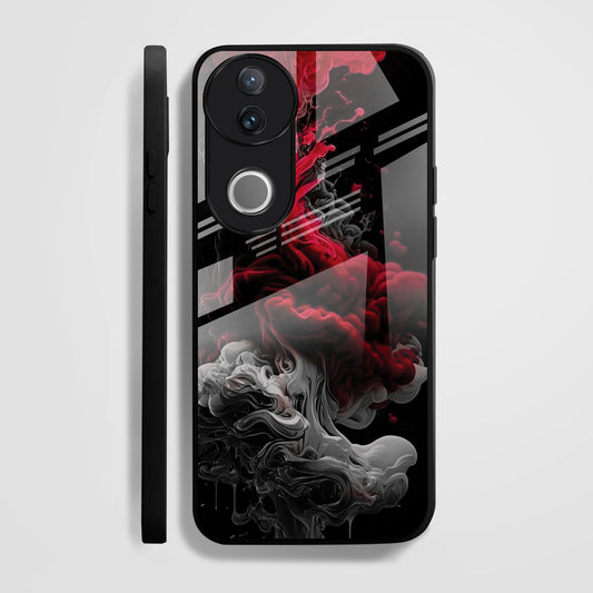 Vivo V50 5G Premium Acrylic Shockproof Glass Back Case ( Infernal Drift )