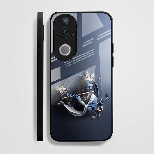 Vivo V50 5G Premium Acrylic Shockproof Glass Back Case ( Krishna )
