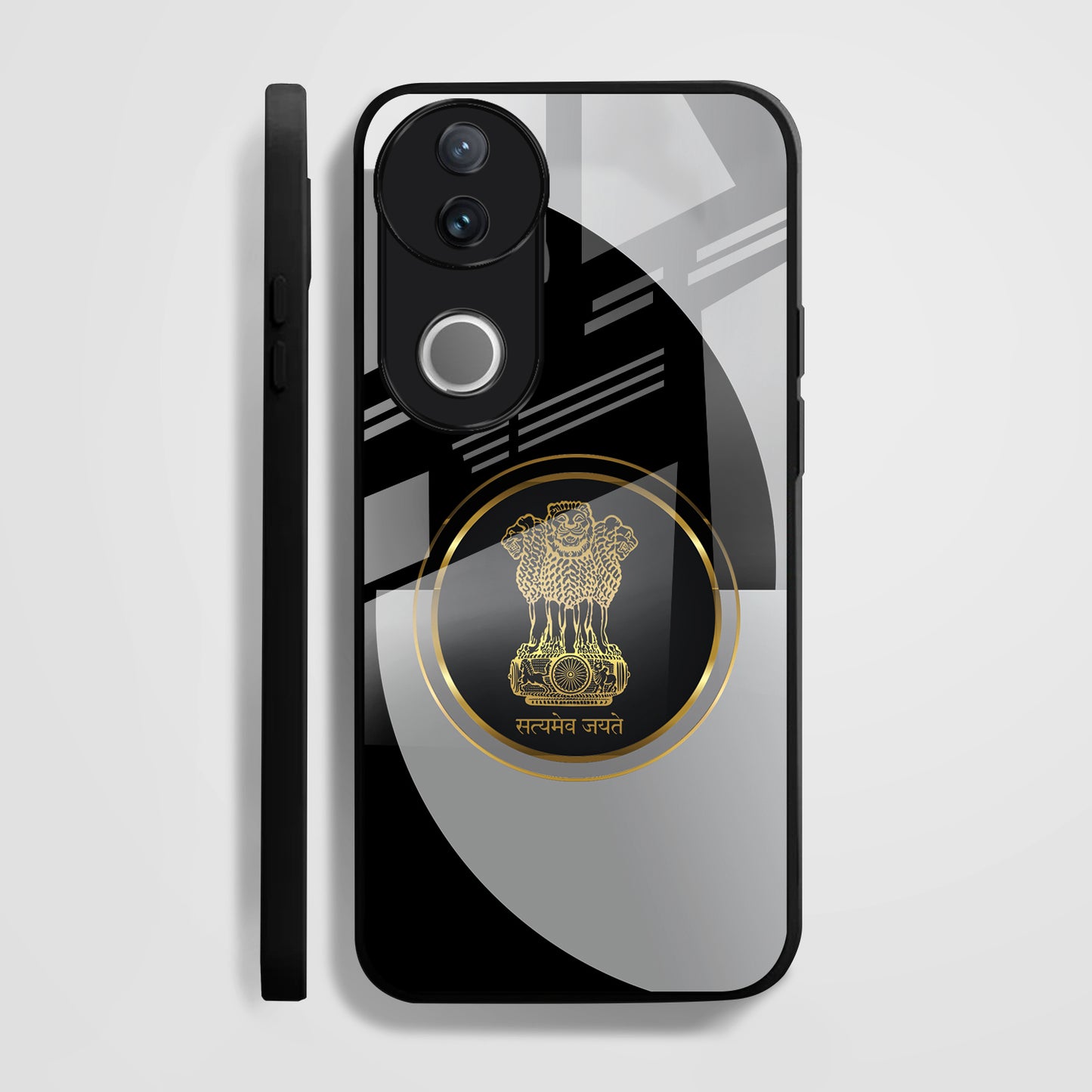 Vivo V50 5G Premium Acrylic Shockproof Glass Back Case ( Satya-M-Jayate )