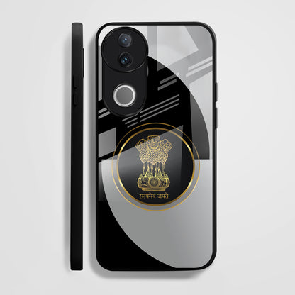 Vivo V50 5G Premium Acrylic Shockproof Glass Back Case ( Satya-M-Jayate )