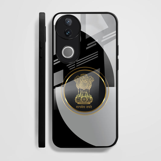 Vivo V50 5G Premium Acrylic Shockproof Glass Back Case ( Satya-M-Jayate )