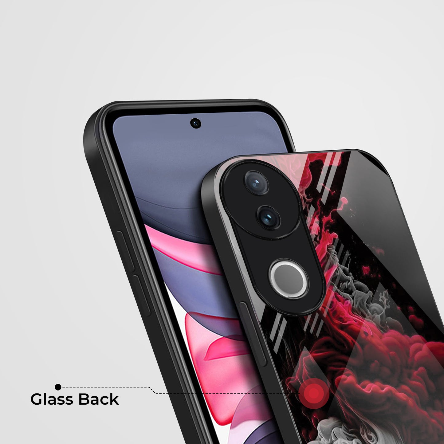Vivo V50 5G Premium Acrylic Shockproof Glass Back Case ( Infernal Drift )