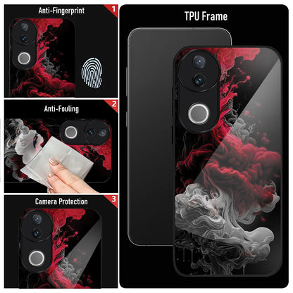 Vivo V50 5G Premium Acrylic Shockproof Glass Back Case ( Infernal Drift )