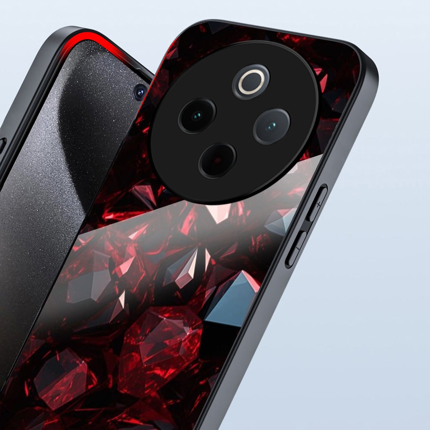 Vivo T4 5G Premium Acrylic Shockproof Glass Back Case (Ruby Royale)