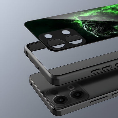 Oppo Reno 13 5G Premium Acrylic Shockproof Glass Back Case (Inferno Beast)