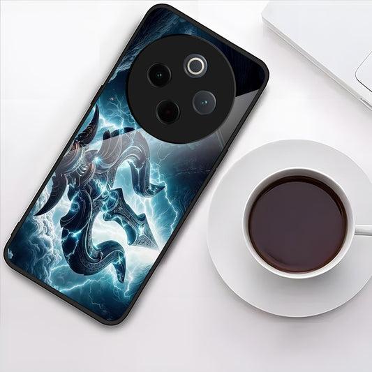 Vivo T4 5G Premium Acrylic Shockproof Glass Back Case (Shiva’s Trishul)