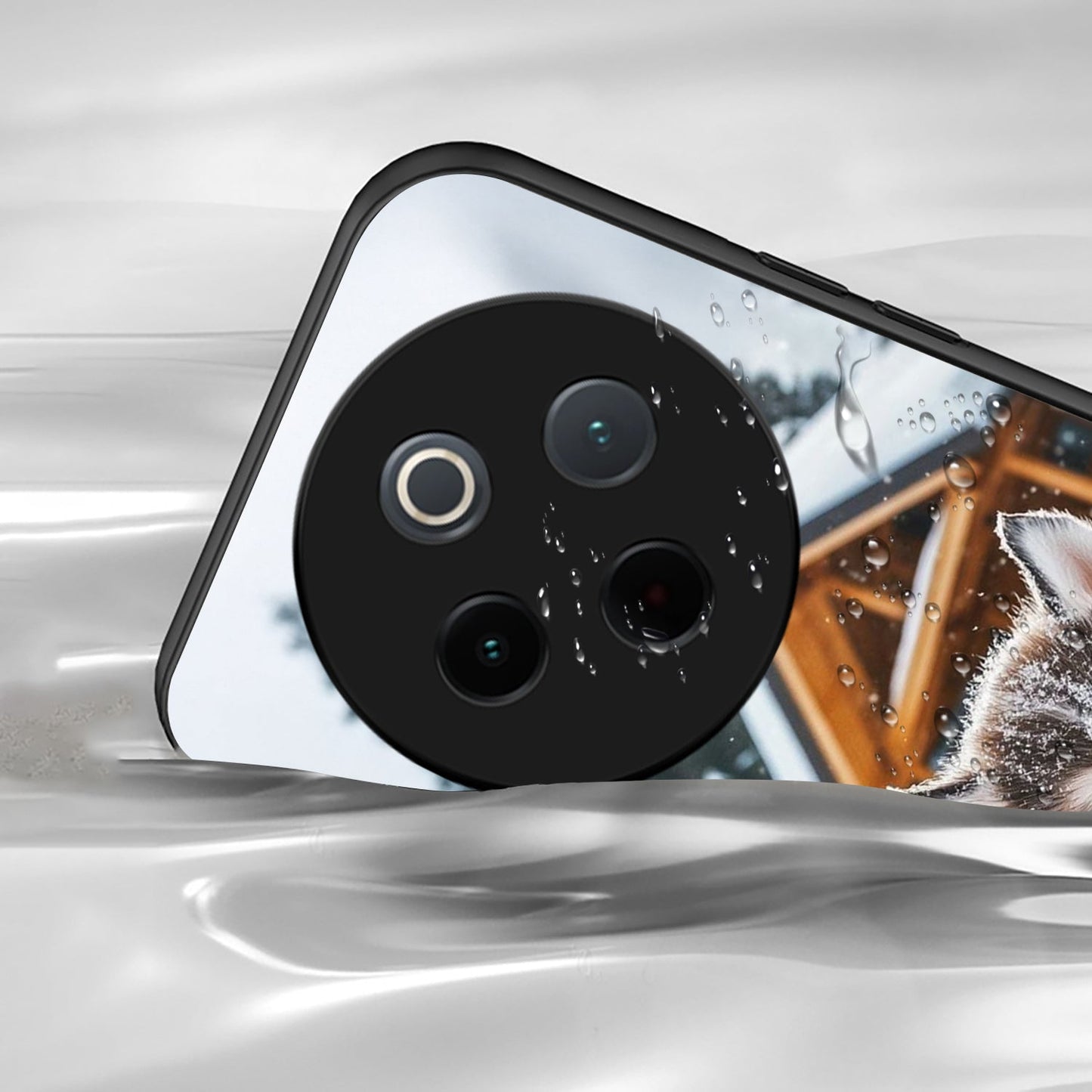 Vivo T4 5G Premium Acrylic Shockproof Glass Back Case (Snow Pup)