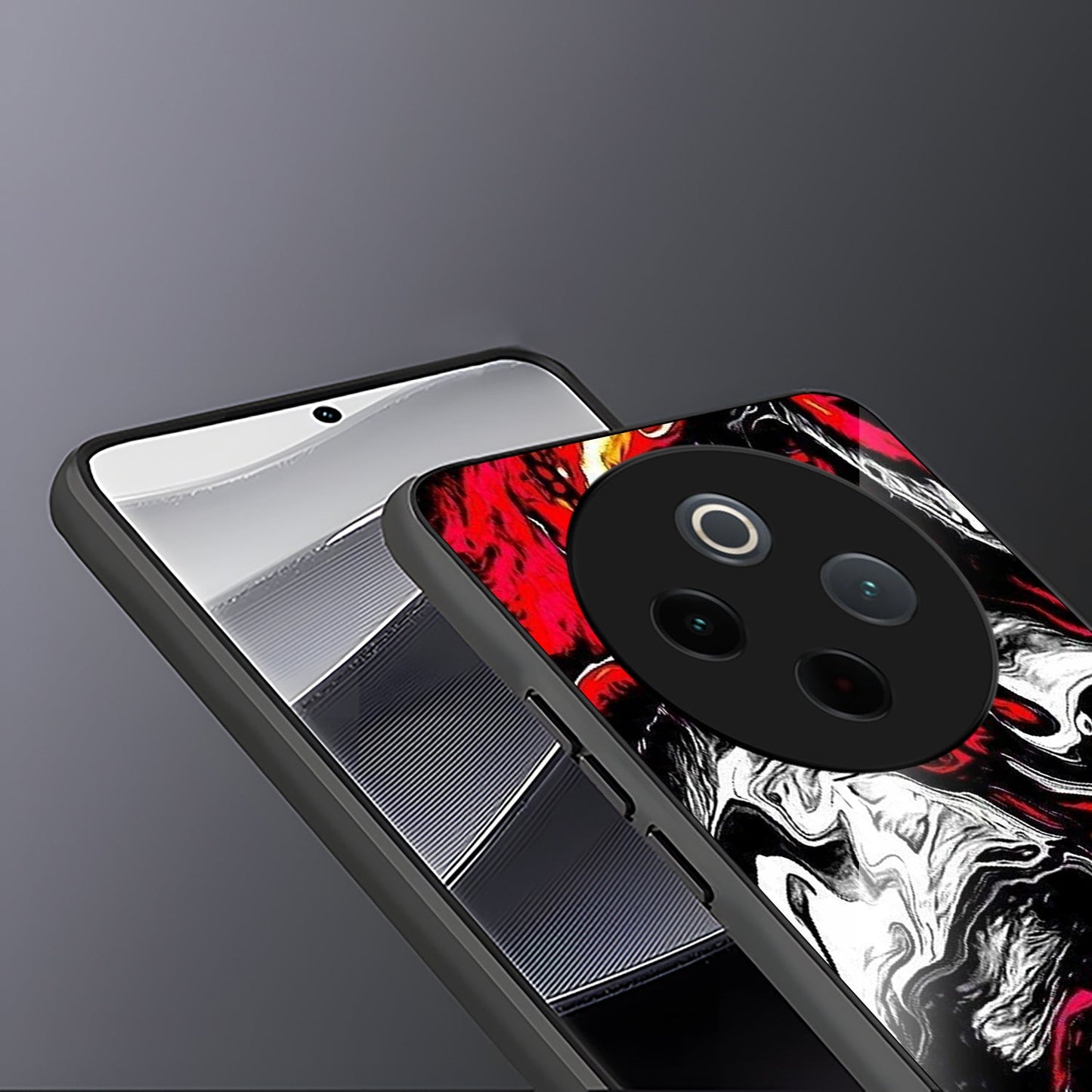 Vivo T4 5G Premium Acrylic Shockproof Glass Back Case (Liquid Fire)