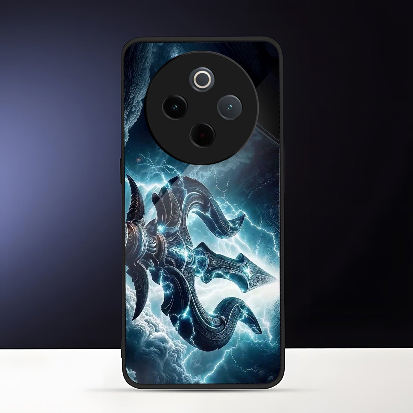 Vivo T4 5G Premium Acrylic Shockproof Glass Back Case (Shiva’s Trishul)
