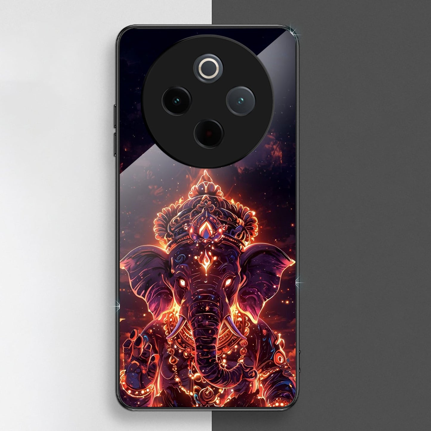 Vivo T4 5G Premium Acrylic Shockproof Glass Back Case (Ganesha)
