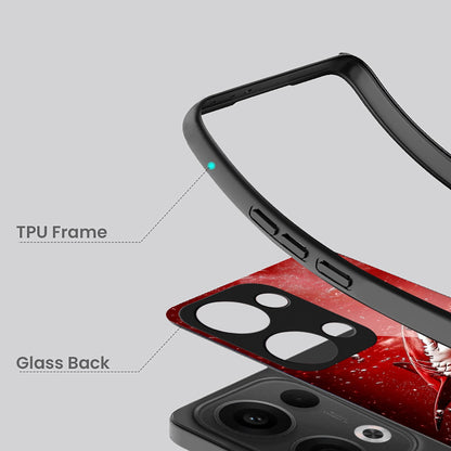 Oppo Reno 13 5G Premium Acrylic Shockproof Glass Back Case (Aqua Beast)