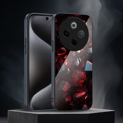 Vivo T4 5G Premium Acrylic Shockproof Glass Back Case (Ruby Royale)
