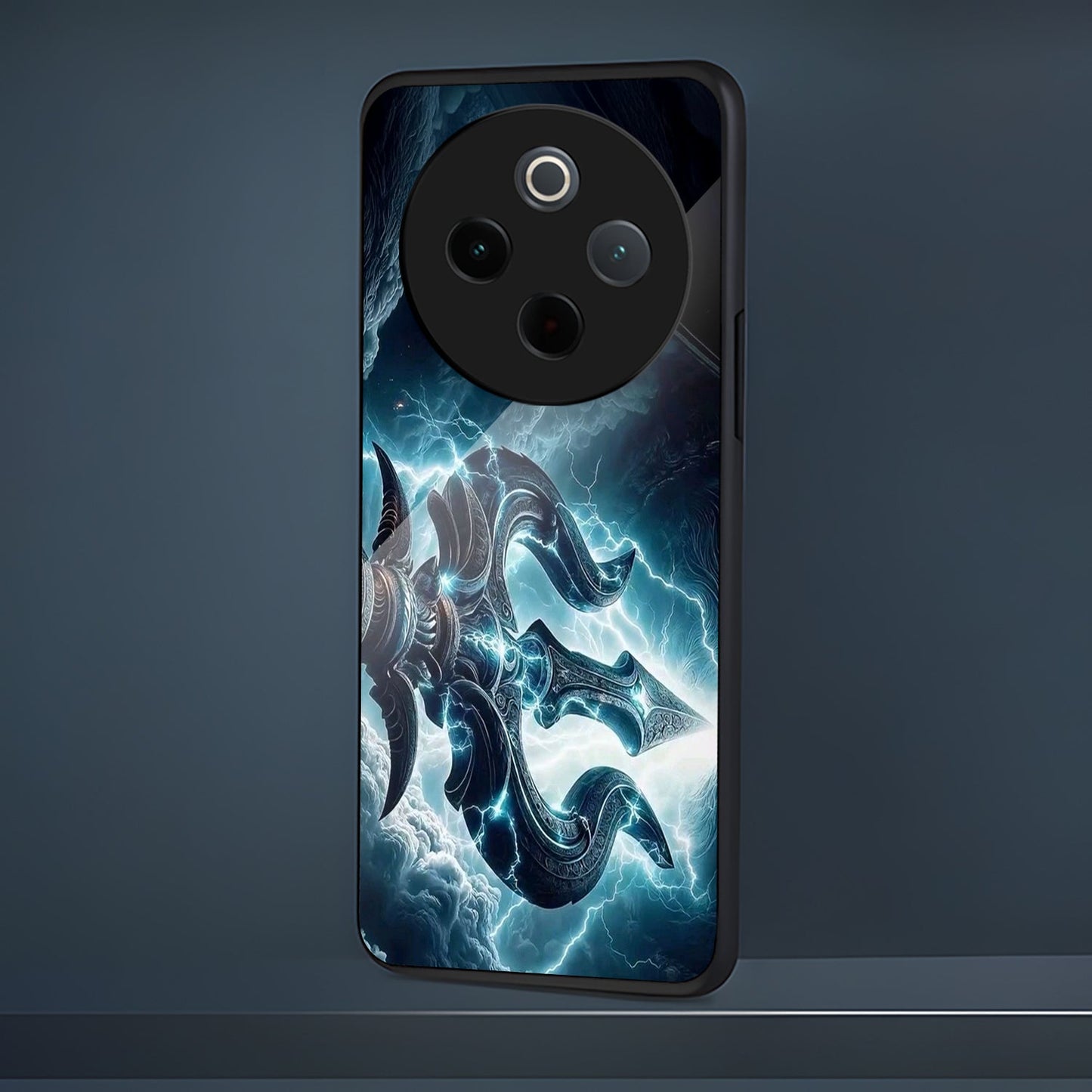Vivo T4 5G Premium Acrylic Shockproof Glass Back Case (Shiva’s Trishul)