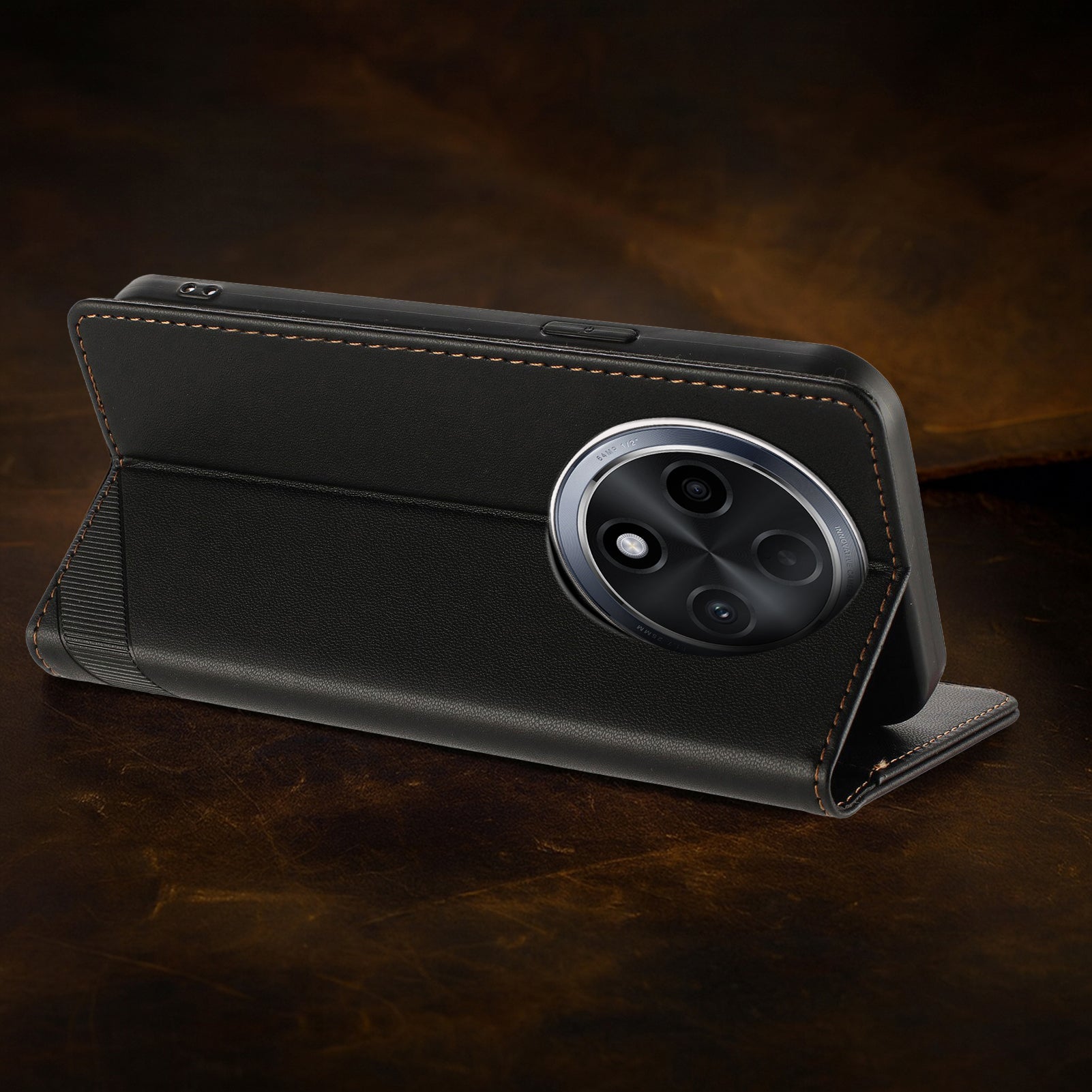 Vintage-style PU leather case for Oppo F27 Pro+ 5G