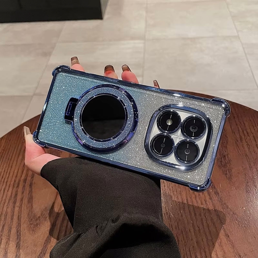 Redmi Note 14 Pro+ 5G Luxury Shimmer Mirror Back Shockproof Airbag Case