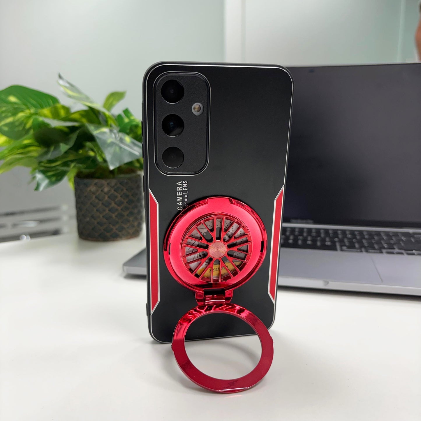 Samsung Galaxy A35 5G Best Selling Stress Buster Wheel Aluminium Metal Scratch Resistant Back Case