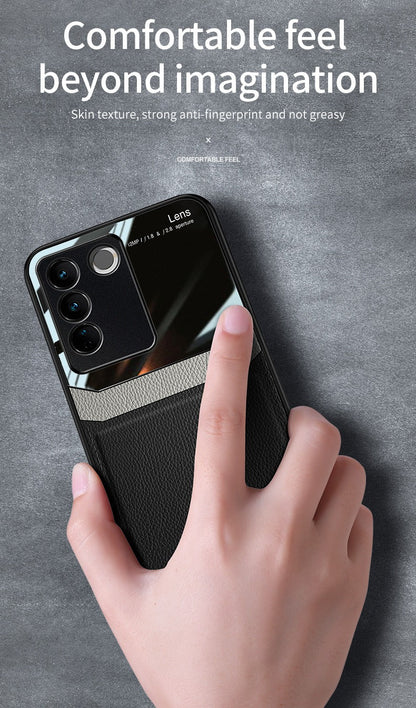 Vivo V27 5G Premium Leather Lens Protective Case