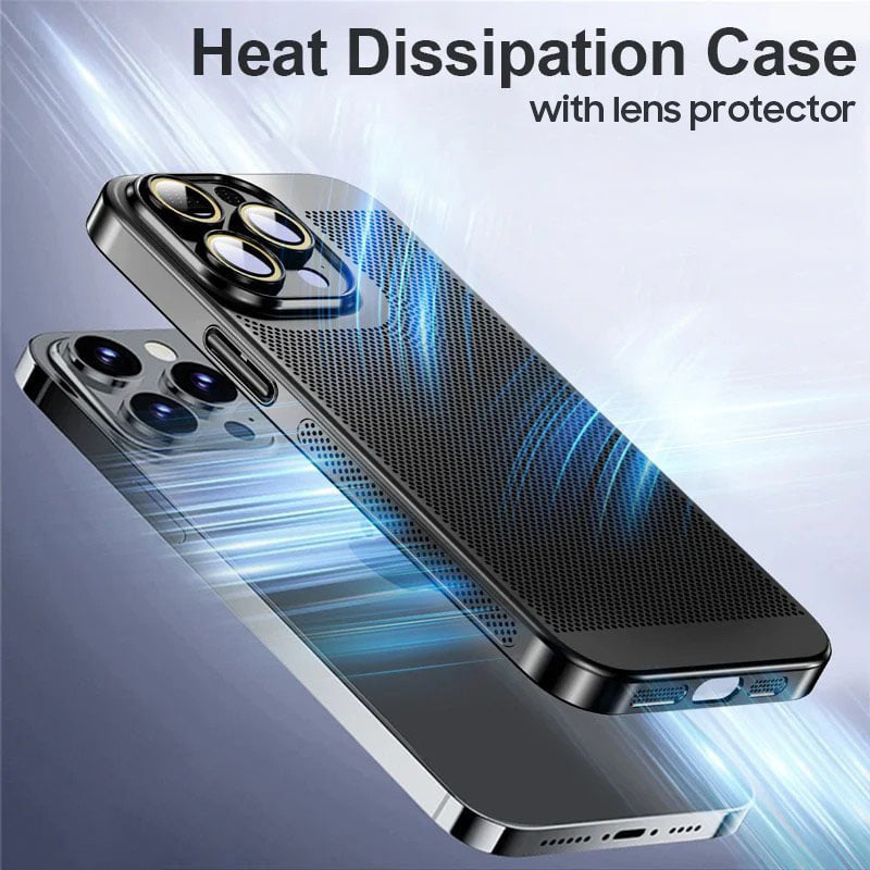 New Popular Mesh Red Electroplated Precision Heat Dissipation iPhone Case