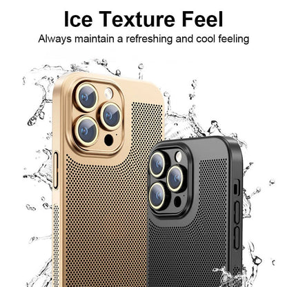 New Popular Mesh Red Electroplated Precision Heat Dissipation iPhone Case