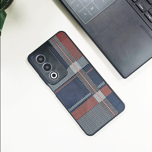 Oppo A3 Pro 5G Luxury Grid Pattern Glass Back Shockproof Case