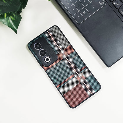 Oppo A3 Pro 5G Luxury Grid Pattern Glass Back Shockproof Case