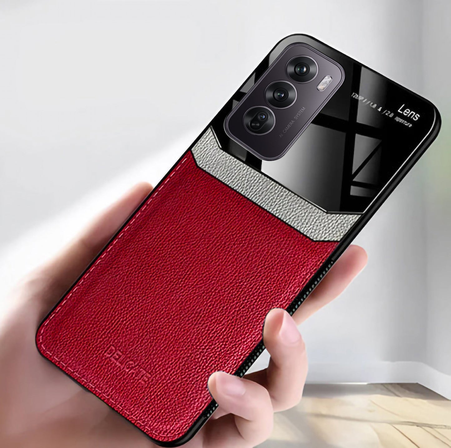 Oppo Reno 12 Pro 5G Premium Leather Lens Protective Case