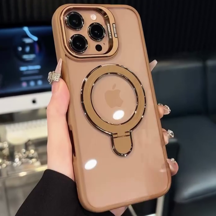 Golden Circle Magnetic With Camera Lens Rings iPhone Case